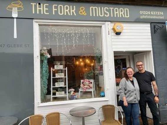 Owners Louise McKnight and Edward McMaster outside their popular cafe the Fork & Mustard