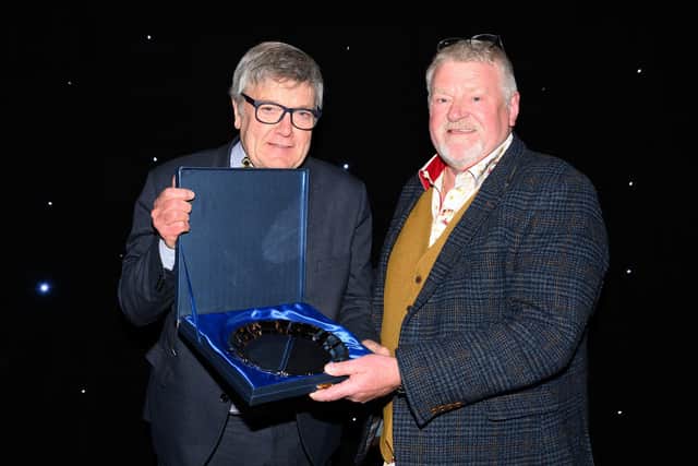 Falkirk FC club historian and Football Memories founder Michael White was handed a Lifetime Achievement award by the Falkirk Foundation (Photo: Ian Sneddon)