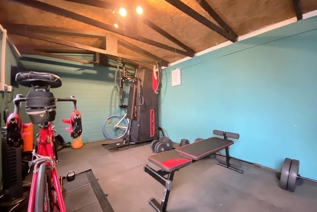 Outbuilding currently used as a gym.