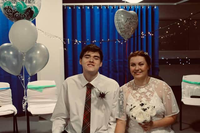 Former Falkirk Fury player Rory Wilson married wife Rebecca at a ceremony in Edinburgh's Royal Infirmary in 2020. Contributed.