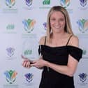 Leanne Ross (Glasgow City) with the Scottish Power Manager of the Year Award 2023. (Photo by Alex Todd/Sportpix/Sipa USA)