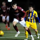 Stenhousemuir FC v Waterford FC. SPFL Tunnock's Caramel Wafer Challenge Cup.Connor McBride. 11-10-2019. Picture Michael Gillen.