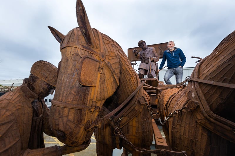 The artist, who has a studio in South Hetton, used corten steel to create the sculpture.