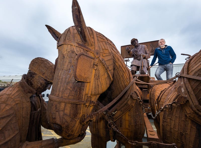 The artist, who has a studio in South Hetton, used corten steel to create the sculpture.