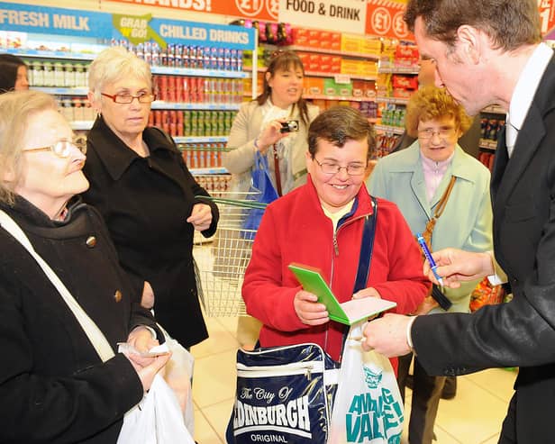Mark Charnock, who plays Marlon Dingle in Emmerdale, photographed during the opening of Poundland in Central Retail Park, Falkirk. Picture: Gary Hutchison.