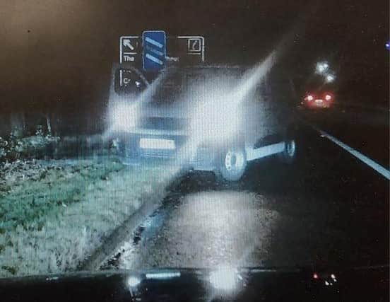 Vehicle stopped by police after driving wrong way on M9
