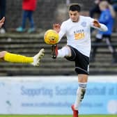 New Falkirk signing Declan McDaid (right) in action against the Bairns for Ayr United (pic: Michael Gillen)