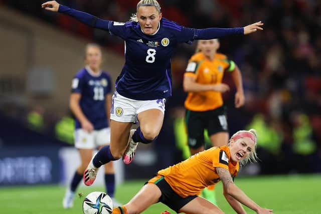 Sam Kerr was one of Scotland best performers on the night before being substituted