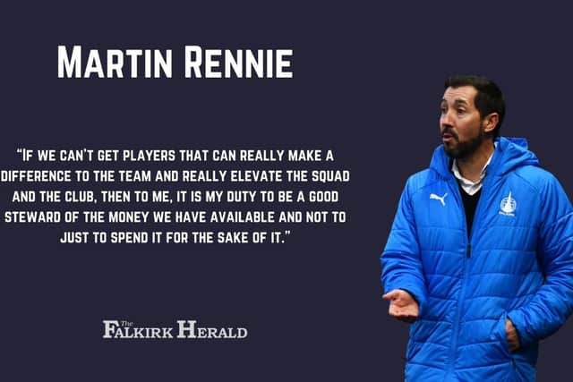 Head coach Martin Rennie wants quality over quantity