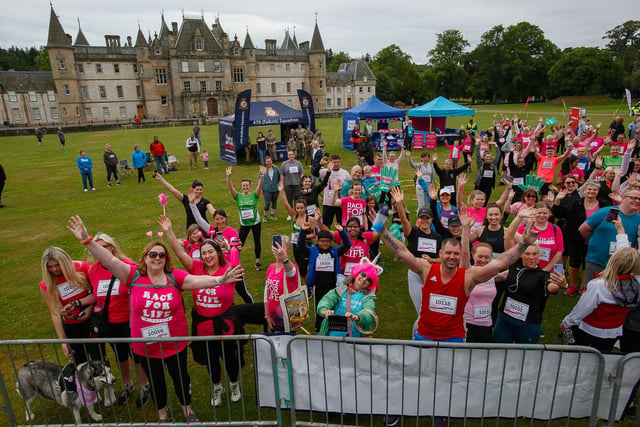 Some of those who turned up early for the popular Falkirk Race for Life