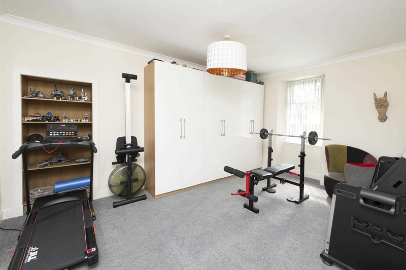 The space is flexible.  This room is currently being used for fitness purposes.