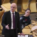 Deputy First Minister John Swinney updates MSPs on any changes to the Covid-19 restrictions in the debating chamber of the Scottish Parliament in Edinburgh. Picture date: Tuesday November 9, 2021.