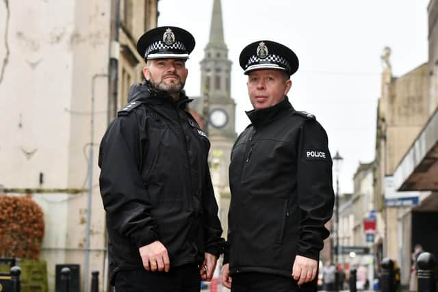 Falkirk Area Commander, Chief Inspector Liam Harman and Forth Valley Commander, Chief Superintendent Barry Blair