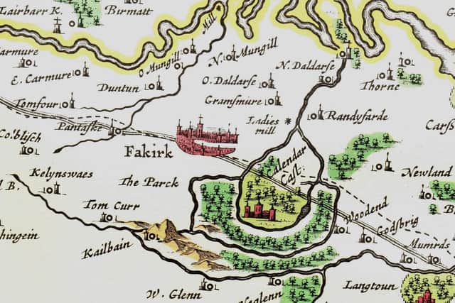 The area around Callendar House at the time James Livingston, First Earl of Callendar c1650.
