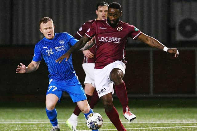 Nat Wedderburn has helped Stenhousemuir to the top of League 2 (Library pic by Michael Gillen)