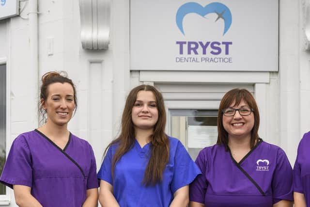 Tryst Dental team- prinicipal dentist Lesley Donaldson, second right, with Lynsay Cranston, Grace Dorran and Niamh Hill