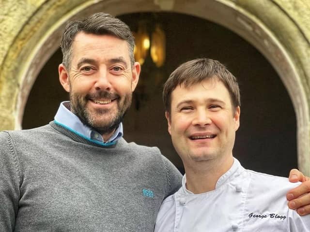 Darin and George Blogg, the executive head chef at Gravetye Manor