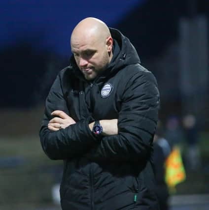 East Stirlingshire manager Pat Scullion on the touchline (Photo: Ashleigh Maitland)