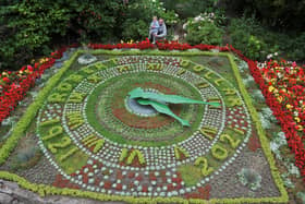 Dollar Park's floral clock received a makeover to mark the 100th anniversary of Robert Dollar gifting the park to the people of Falkirk. Picture: Michael Gillen.