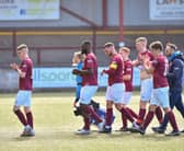 Stenhousemuir players applaud the Ochiview support after the 3-1 defeat to Stranraer (Pictures: Dave Johnston)