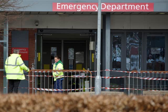 Just 41 per cent of patients were seen within four hours at Forth Valley Royal Hospital's A&E department in the week ending October 10, 2021. Picture: Michael Gillen.