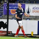 08-10-2024. Picture Michael Gillen. FALKIRK. Falkirk Stadium. Falkirk FC v Livingston FC. Season 2024 - 2025. SPFL William Hill Championship. Match Day 6. Aidan Nesbitt 10.
