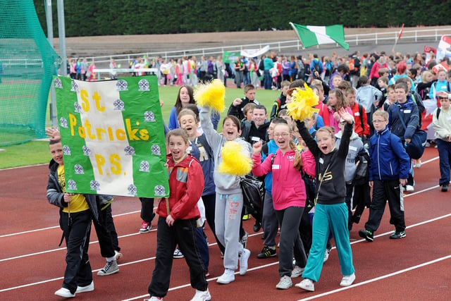 Pupils from St Patrick's taking part in the day's sporting fun.