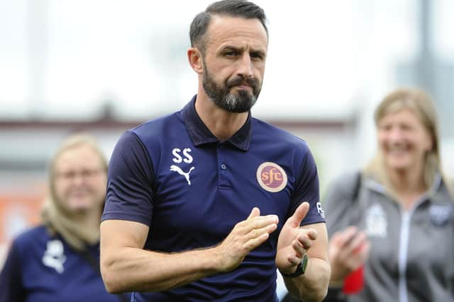 Then manager Stephen Swift watching Stenhousemuir play Fraserburgh in July (Pic: Alan Murray)