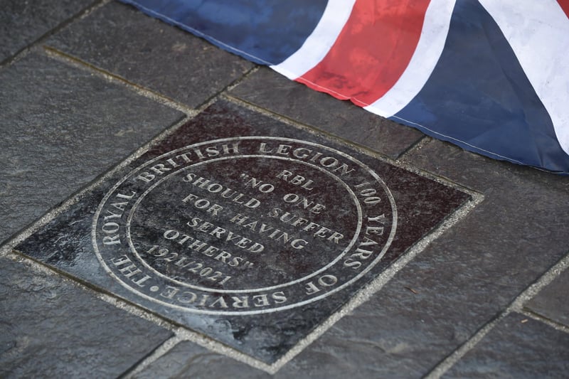 The commemorative stone to mark the 100th anniversary of the Royal British Legion.