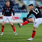 Falkirk's Robbie Leitch taking a shot against Forfar Athletic last month. (Picture: Michael Gillen)
