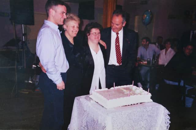 The Burt family at Jeanette's 30th birthday party in Camelon Labour Club: brother William, mam, Jeanette and dad. Pic: Contributed