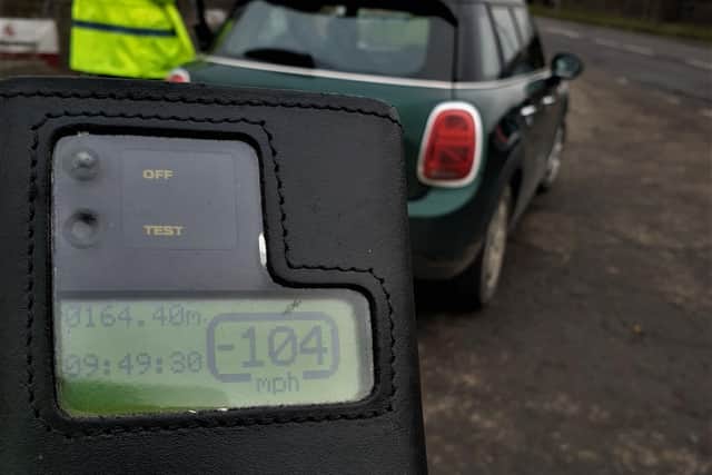 The Mini was clocked travelling at 104mph