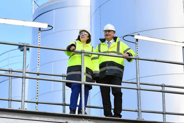 Deputy First Minister Kate Forbes tours Scotland's first biorefinery in Grangemouth with Celtic Renewables CEO Mark Simmers. Pic: Michael Gillen