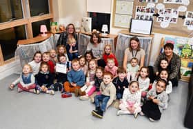Some of the children from Kinnaird Waters ELCC with staff.