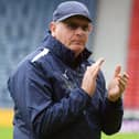 John McGlynn applauds Bairns fans at Hampden on the day they lost 3-0 to Inverness Caledonian Thistle in last season's Scottish Cup semi-final (Pic Michael Gillen)