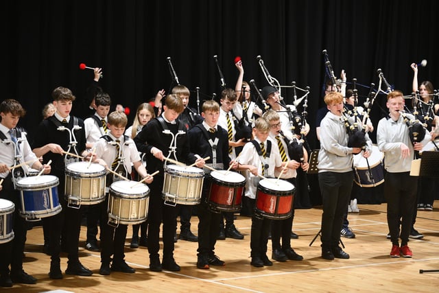The three bands came together to rehearse at Larbert High School this week.