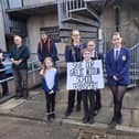 Pupils made their views known outside Falkirk Council as they protested over plans to cut transport for Gaelic medium pupils