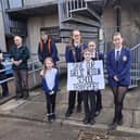 Pupils made their views known outside Falkirk Council as they protested over plans to cut transport for Gaelic medium pupils