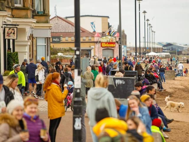 Crowds enjoying Portobello on Easter weekend as lockdown restrictions eased picture: Scott Louden