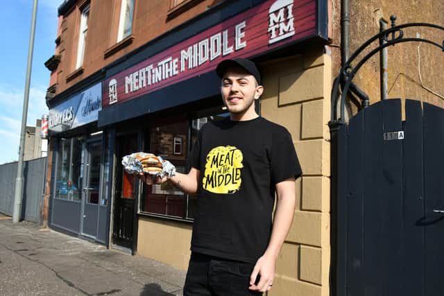 Mark Gilmour launched Meat in the Middle in Bainsford last week to much acclaim among burger lovers in Falkirk district. Picture: Michael Gillen.