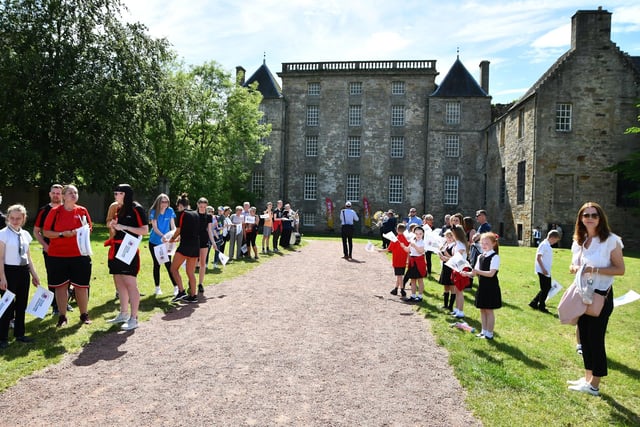 A guard of honour prepares to greet the Queen's Baton Relay in Bo'ness on June 20 ahead of the 2022 Birimingham Commonwealth Games.