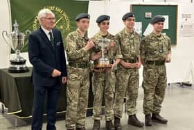 The 470 (Falkirk) air cadets’ foursome pose with the coveted trophy (Photo: Submitted)
