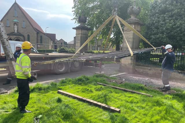 Zetland Park's iron gates have now been removed for restoration work to be carried out