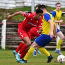 Joe Bevan on the ball for Camelon Juniors against Crossgates Primrose back in 2022 (Photo: Michael Gillen)