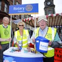 Falkirk Rotary member Sandy McGill, Sandy Murrison, president Linda Noble and George Honeyman
