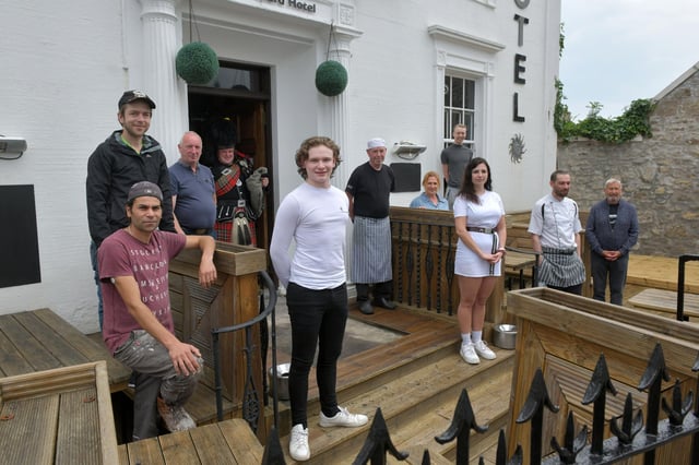 Staff at The Orchard Hotel in Falkirk are looking forward to welcoming customers inside for the Euro 2020 final. Picture: Michael Gillen.
