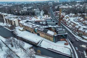 A snowy view of the new Rosebank Distillery. Pic: Ryan Shiels