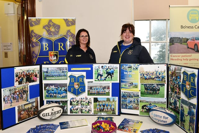 Lindsay Porteous, youth secretary and Holly Campbell, youth coach at Bo'ness Rugby Club were among those manning stalls at the event.