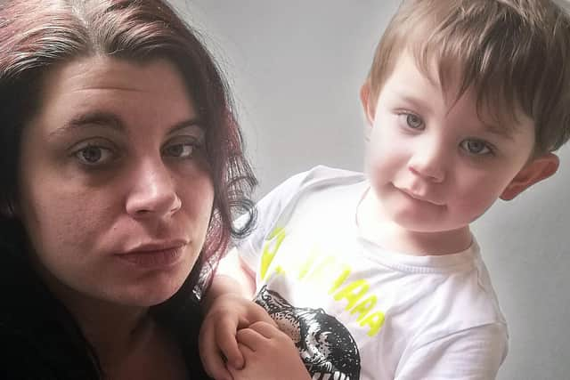 High energy bills forced Rachel Short and son Thomas-Ralph Short (2) to leave their council home in Slamannan