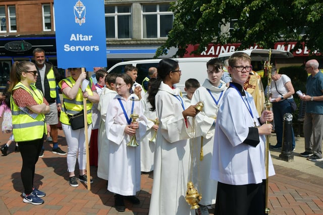 The Altar Servers also took part in the walk along the High Street.
